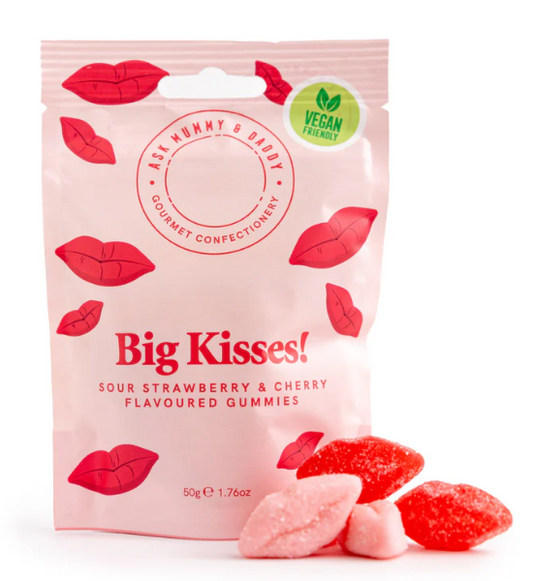 Big Kisses Sour Strawberry & Cherry gummies